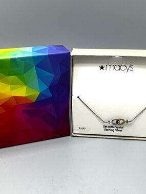 Maceys Sterling Silver & Crystal Adjustable  Bracelet / Ankle Chain